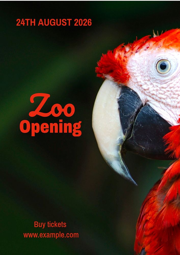 Zoo opening  poster template, editable text and design