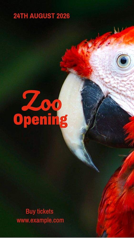 Zoo opening  Instagram story template, editable text