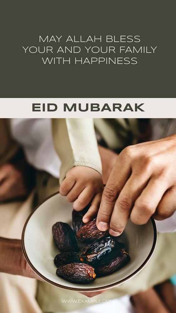 Eid mubarak  Instagram story template, editable text