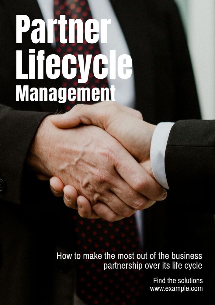 Partner lifecycle management  poster template, editable text and design