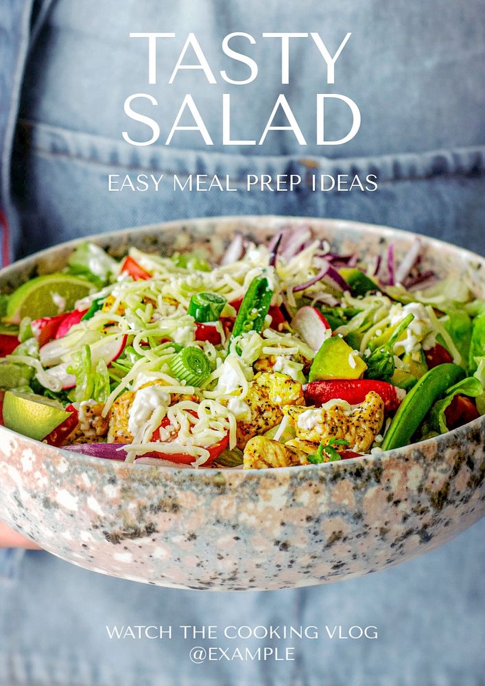 Salad prep  poster template, editable text and design