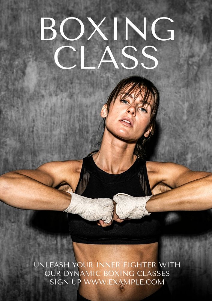 Boxing class  poster template, editable text and design