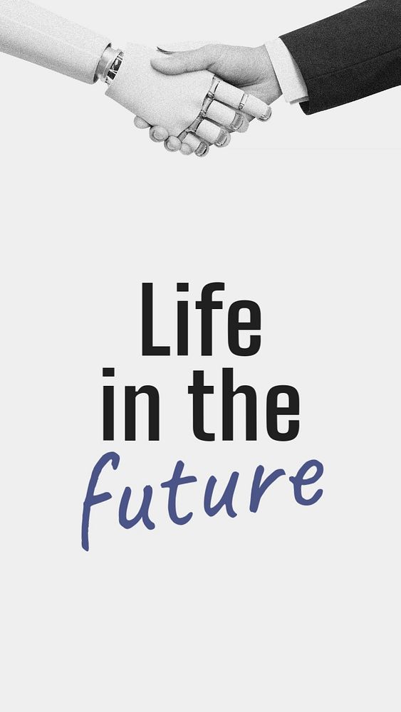 Future life Instagram story template, editable text