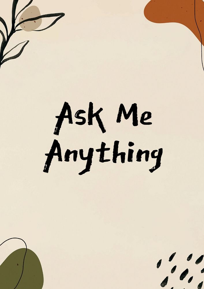 Ask me poster template, editable text and design