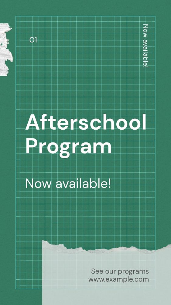 Afterschool program Instagram story template, editable text