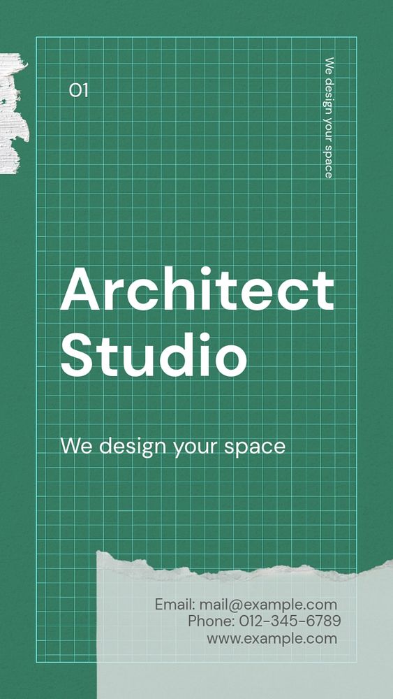 Architect studio Instagram story template, editable text