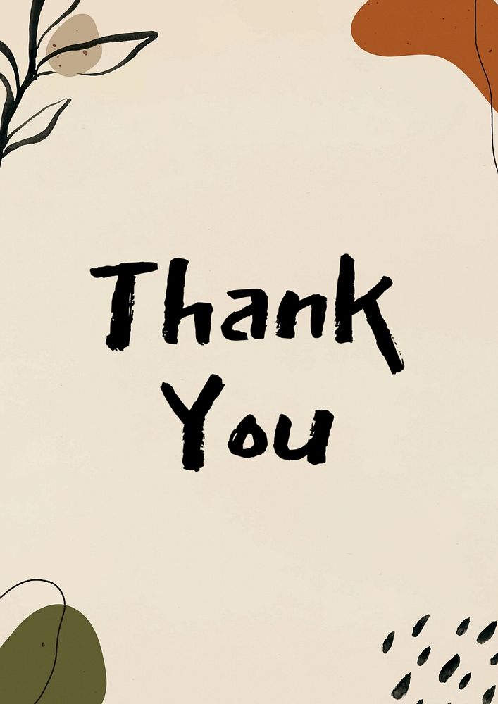 Thank you poster template, editable text and design