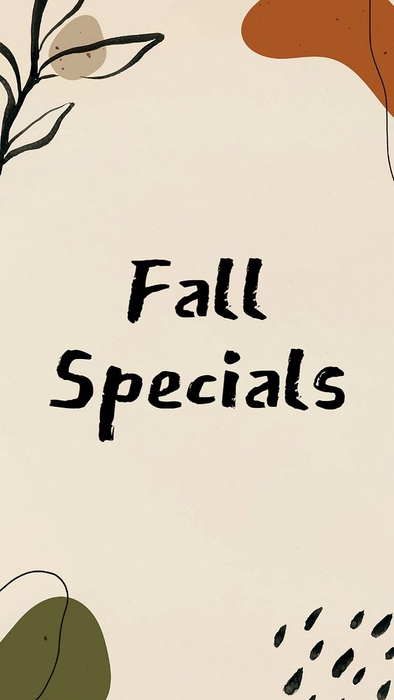 Fall specials Instagram story template, editable text