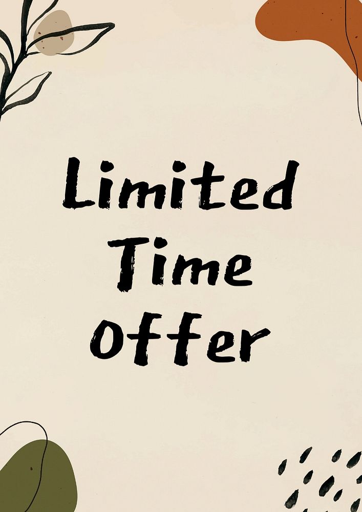 Limited time offer poster template, editable text and design