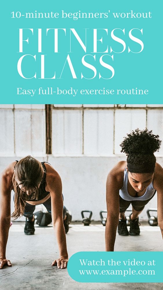 Fitness class Instagram story template, editable text