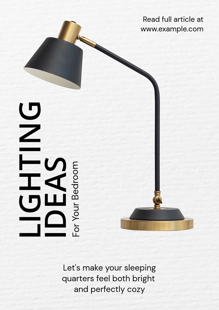 Lighting ideas poster template, editable text and design