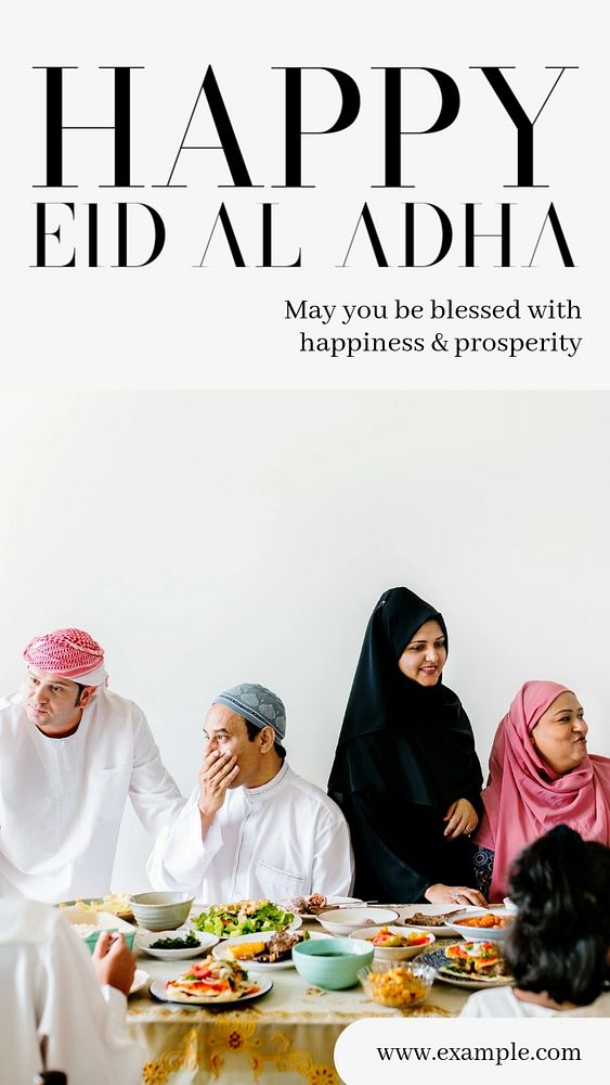 Happy Eid al-Adha  Instagram story template, editable text