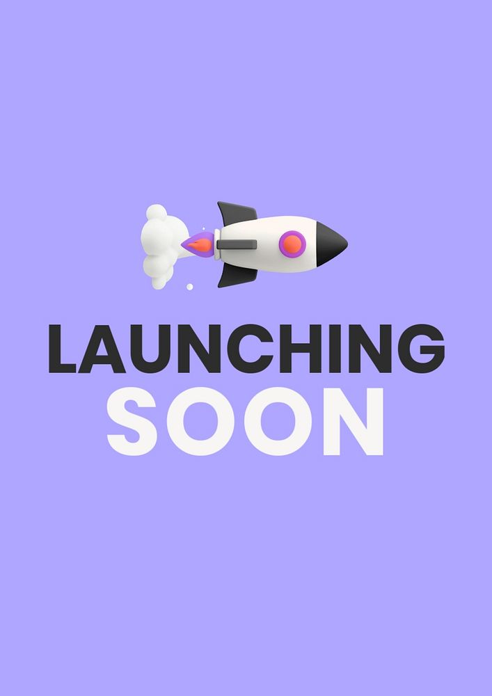 Launching soon poster template, editable text and design