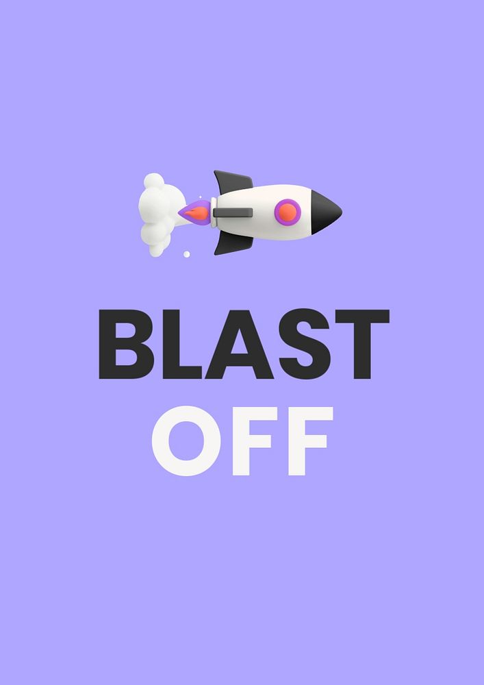 Blast off poster template, editable text and design