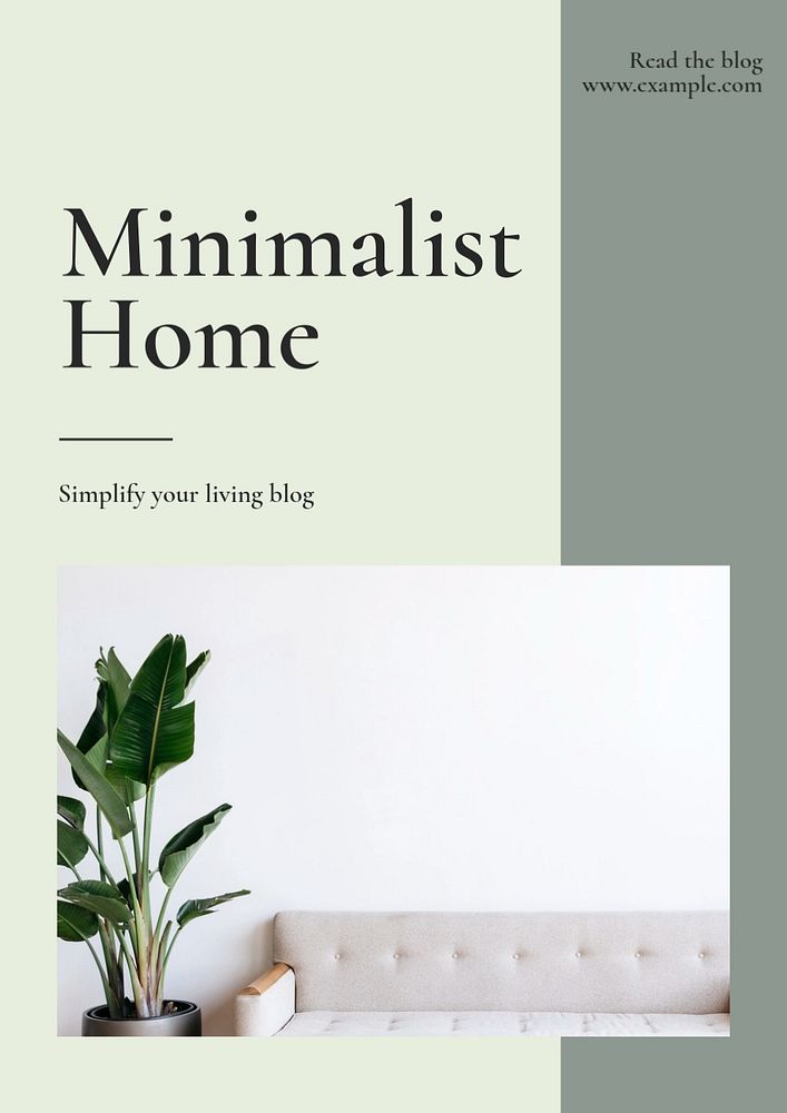 Minimalist home  poster template, editable text and design