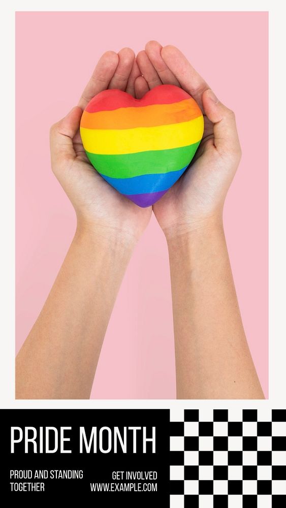 Pride month Instagram story template, editable text