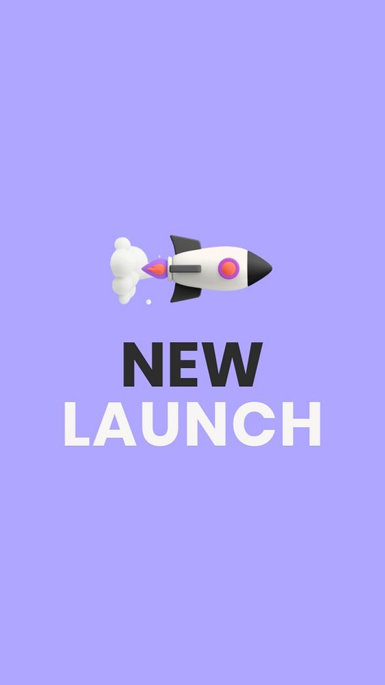 New launch Instagram story template, editable text