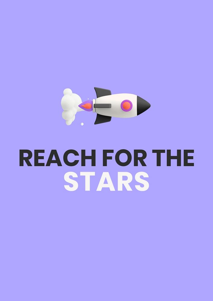 Reach for the stars poster template, editable text and design