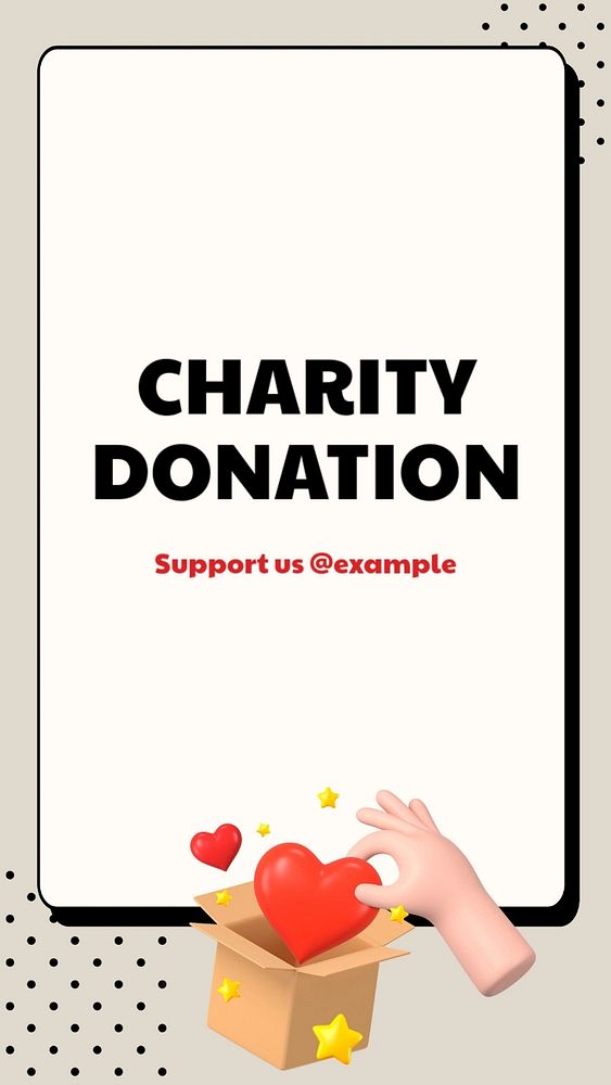 Charity donation Instagram story template, editable text