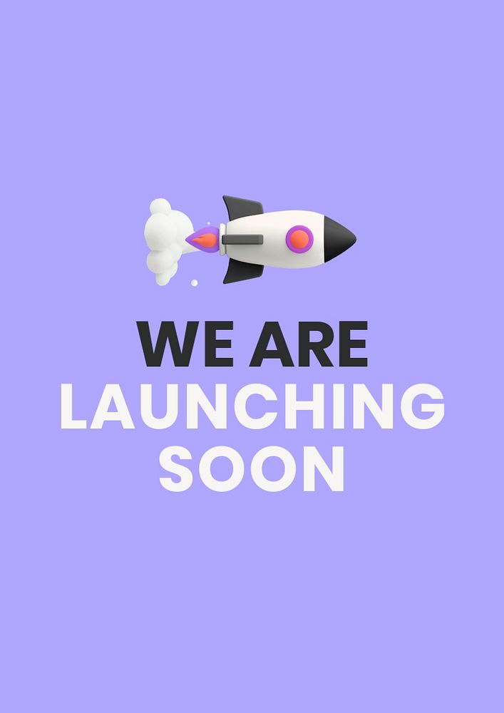 Launching soon poster template, editable text and design