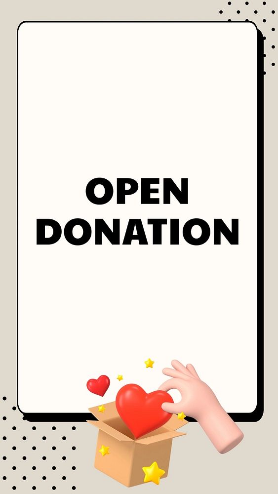 Open donation Instagram story template, editable text