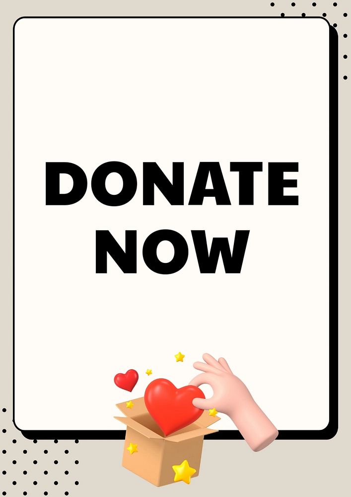 Donate now poster template, editable text and design