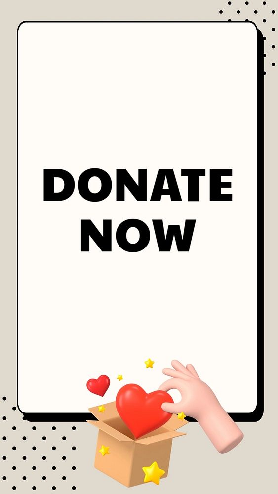 Donate now Instagram story template, editable text