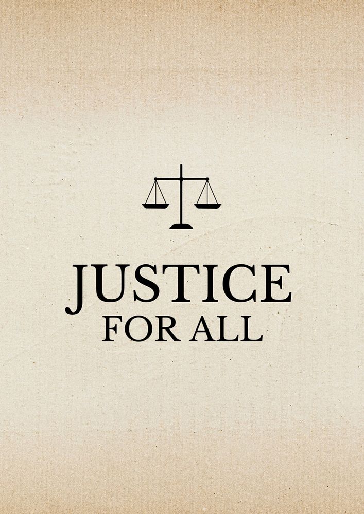 Justice for all poster template, editable text and design