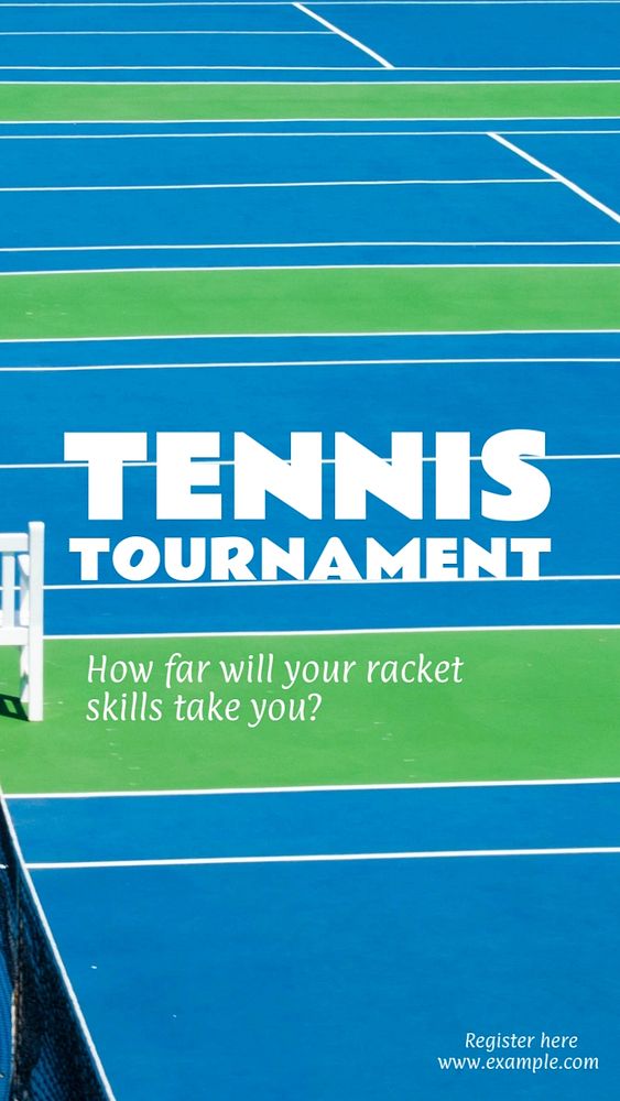 Tennis tournament Instagram story template, editable text