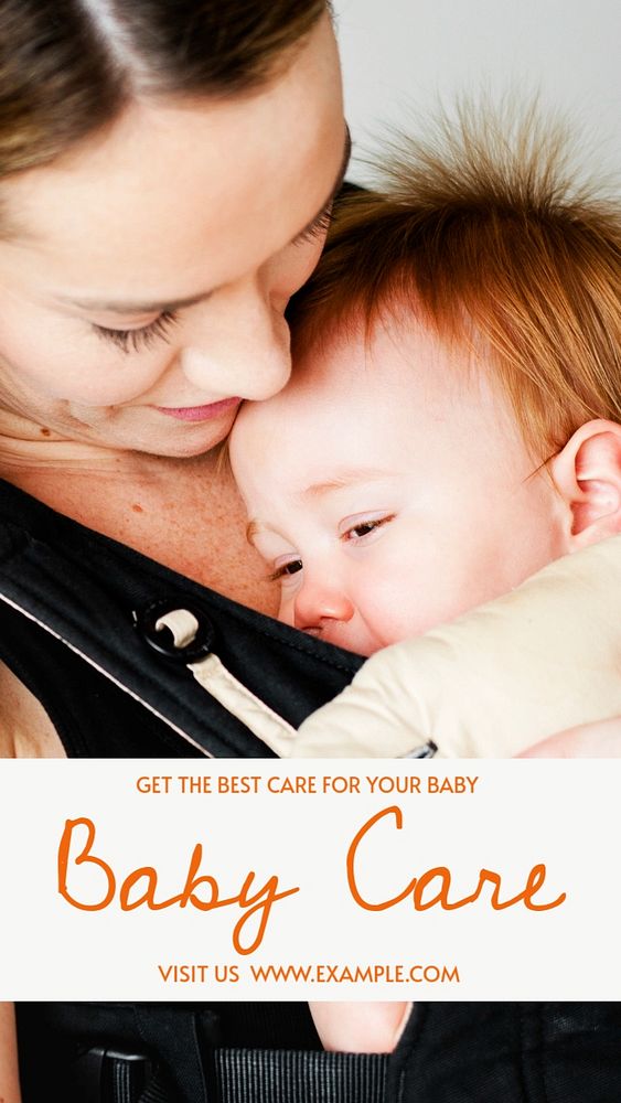 Baby care  Instagram story template, editable text