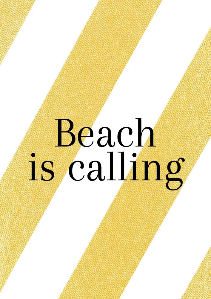 Beach is calling poster template, editable text and design