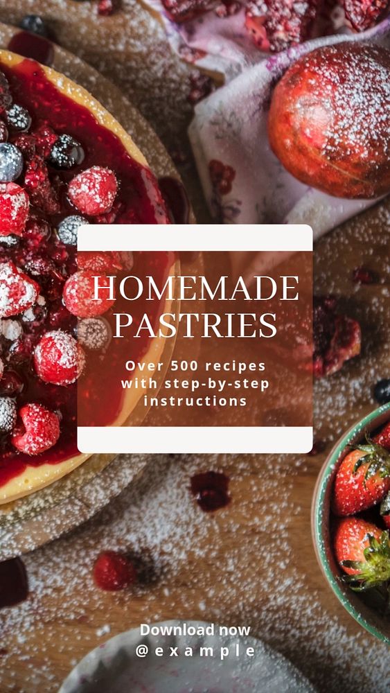 Homemade pastries  Instagram story template, editable text