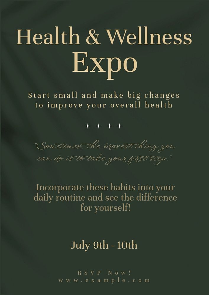 Health and wellness poster template, editable text and design