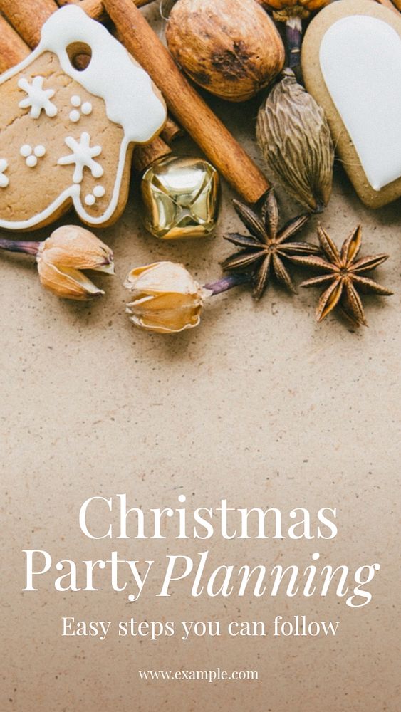 Christmas party planning Instagram story template, editable text