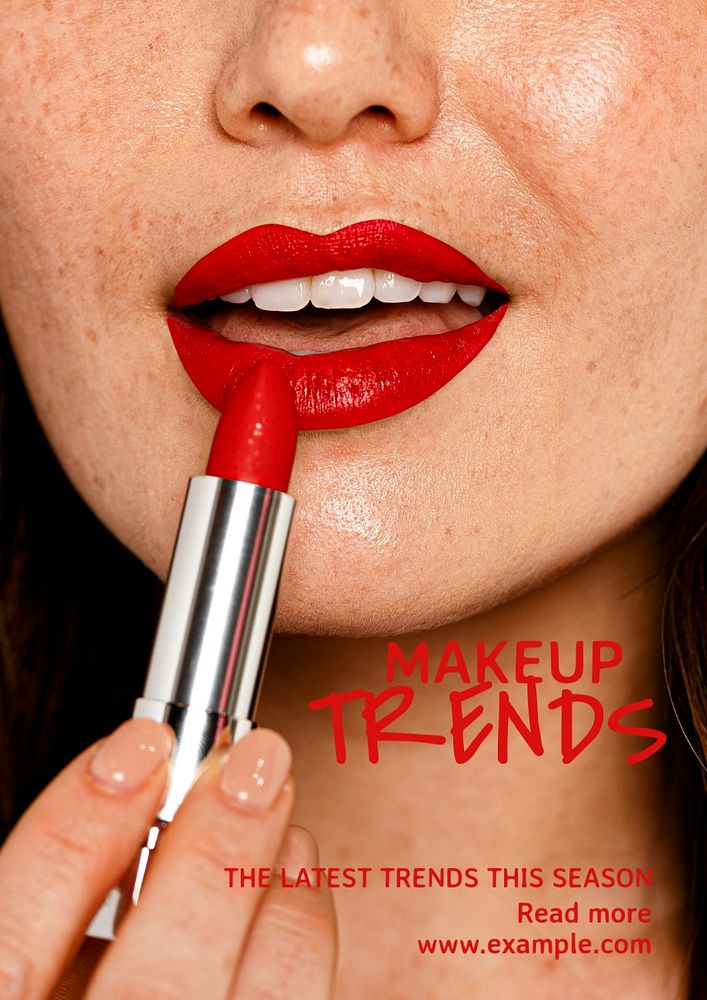 Makeup trends  poster template, editable text and design