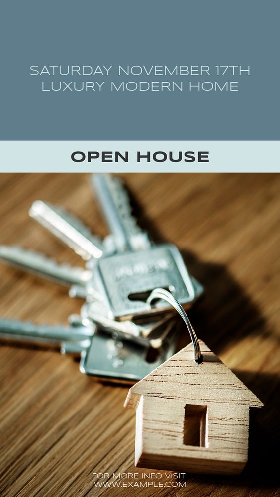 Open house  Instagram story template, editable text