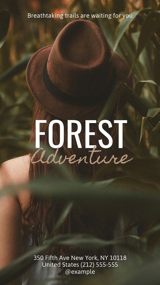 Forest adventure Instagram story template, editable text