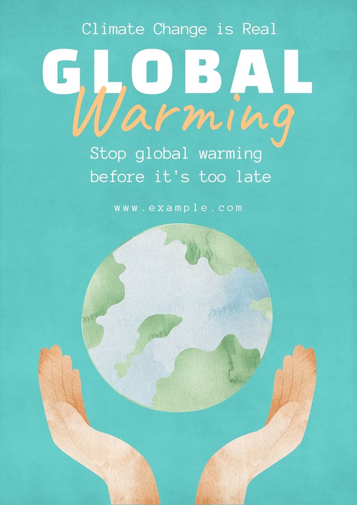 Climate change poster template, editable text and design