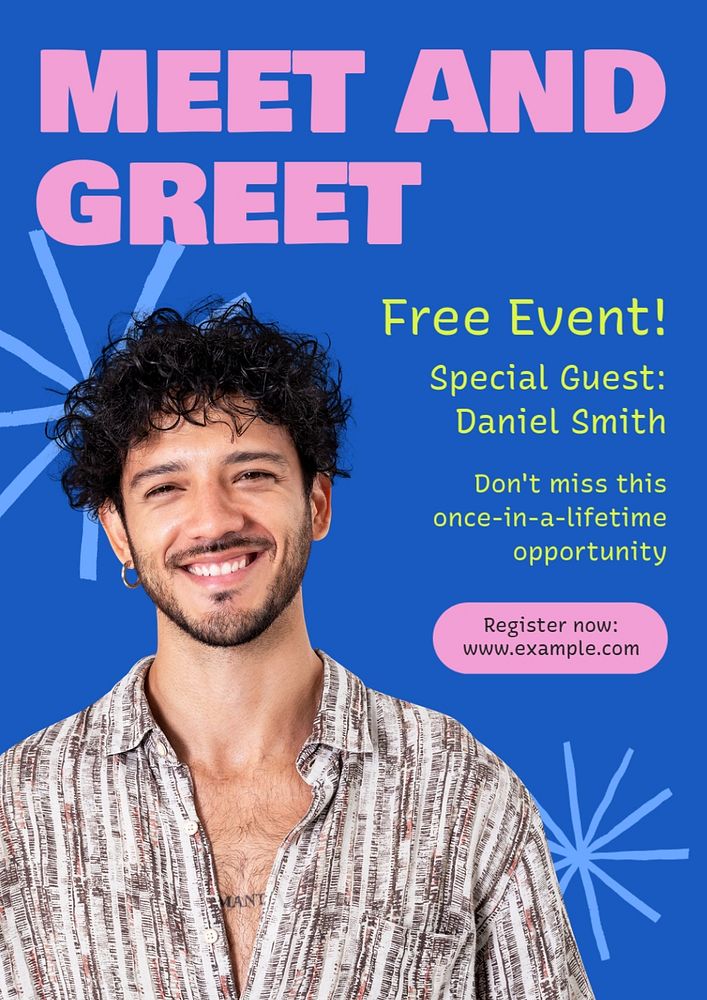 Meet & greet  poster template, editable text and design