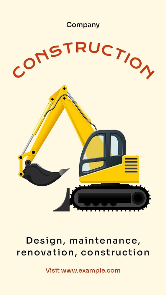 Construction company  Instagram story template, editable text