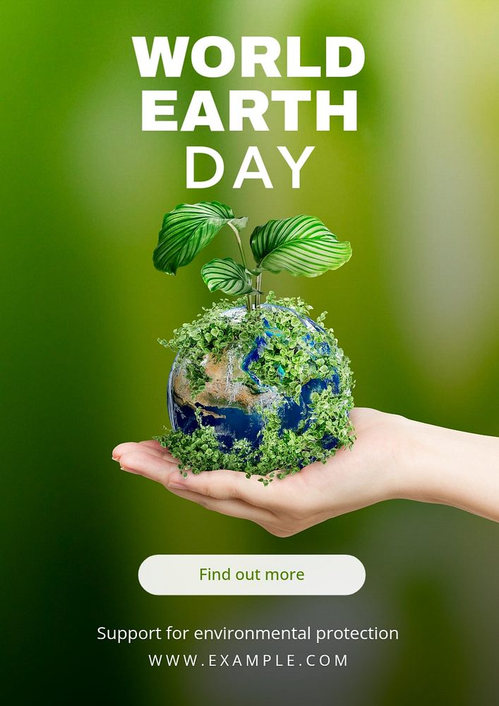 World Earth Day  poster template, editable text and design