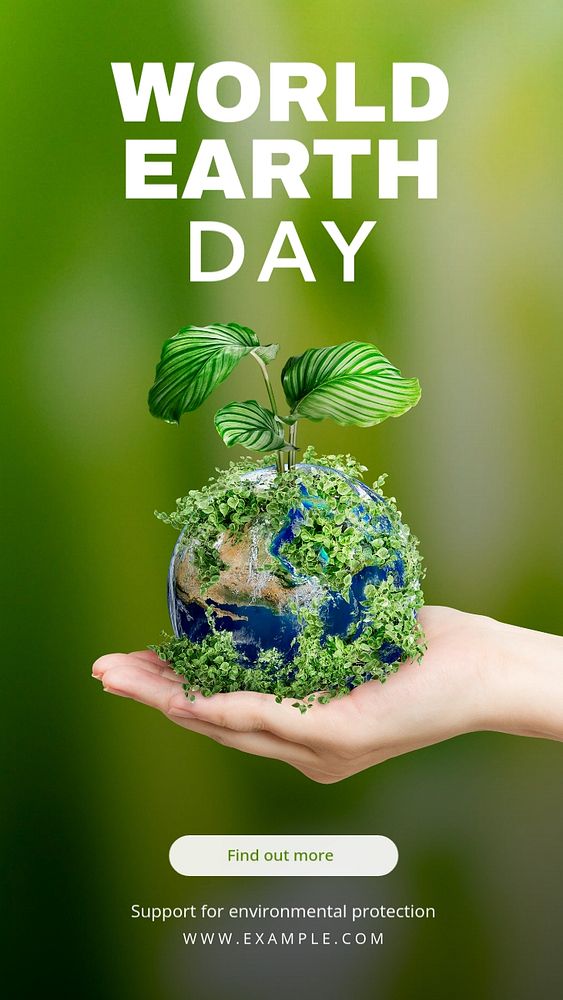 World Earth Day  Instagram story template, editable text