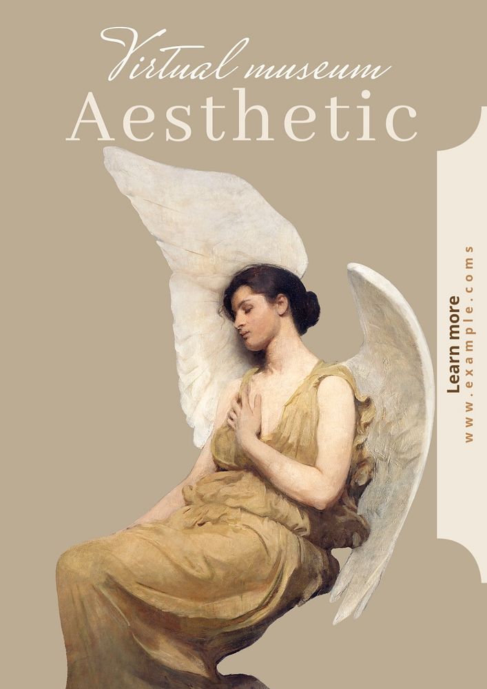 Aesthetic art museum  poster template, editable text and design