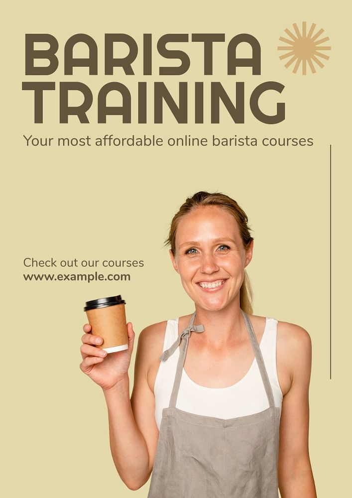 Barista training  poster template, editable text and design