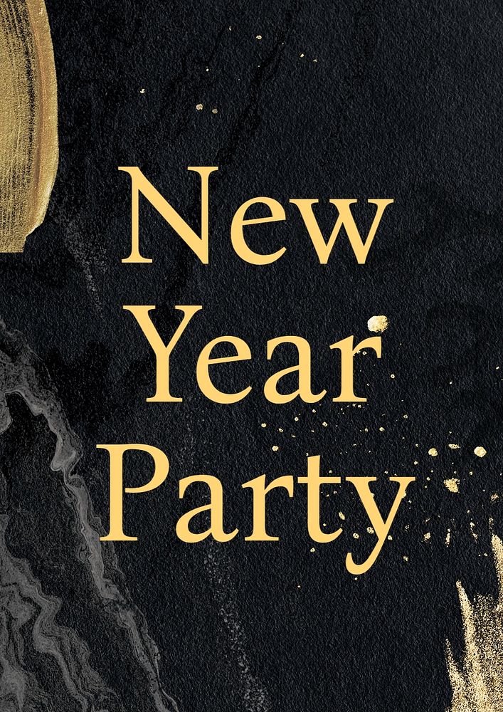 New year party poster template, editable text and design