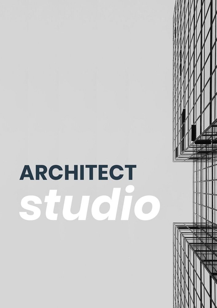 Architect studio poster template, editable text and design