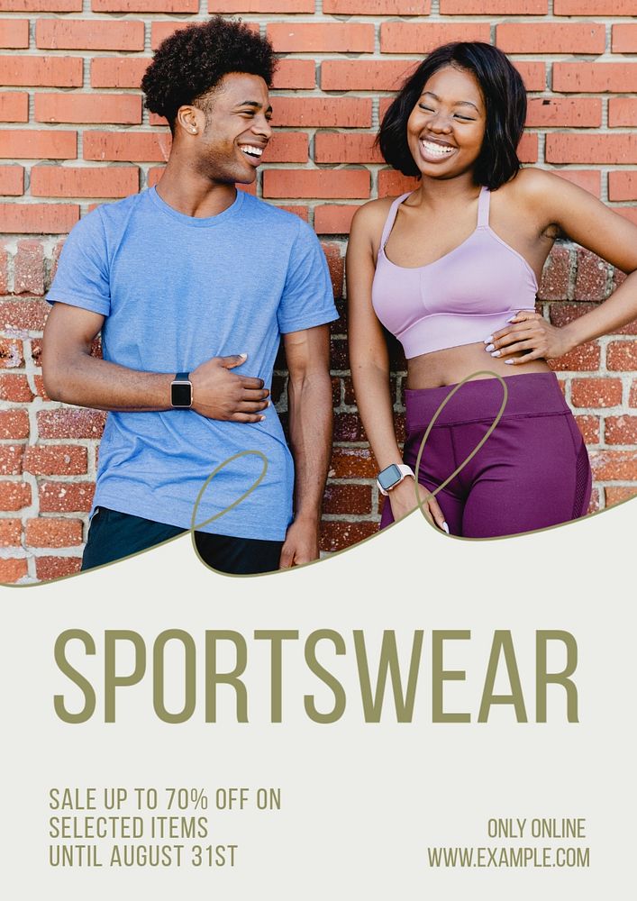 Sportswear sale  poster template, editable text and design