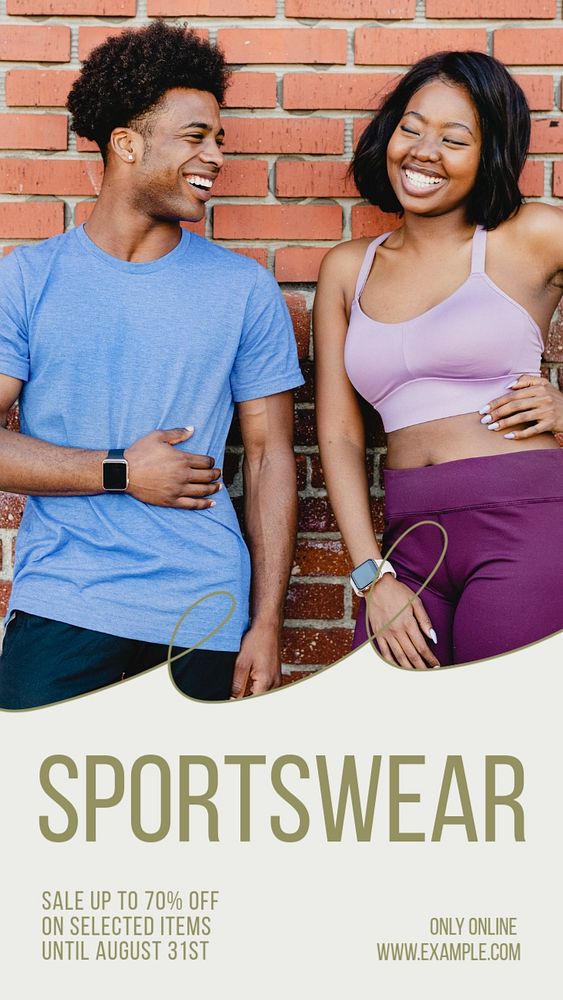 Sportswear sale  Instagram story template, editable text