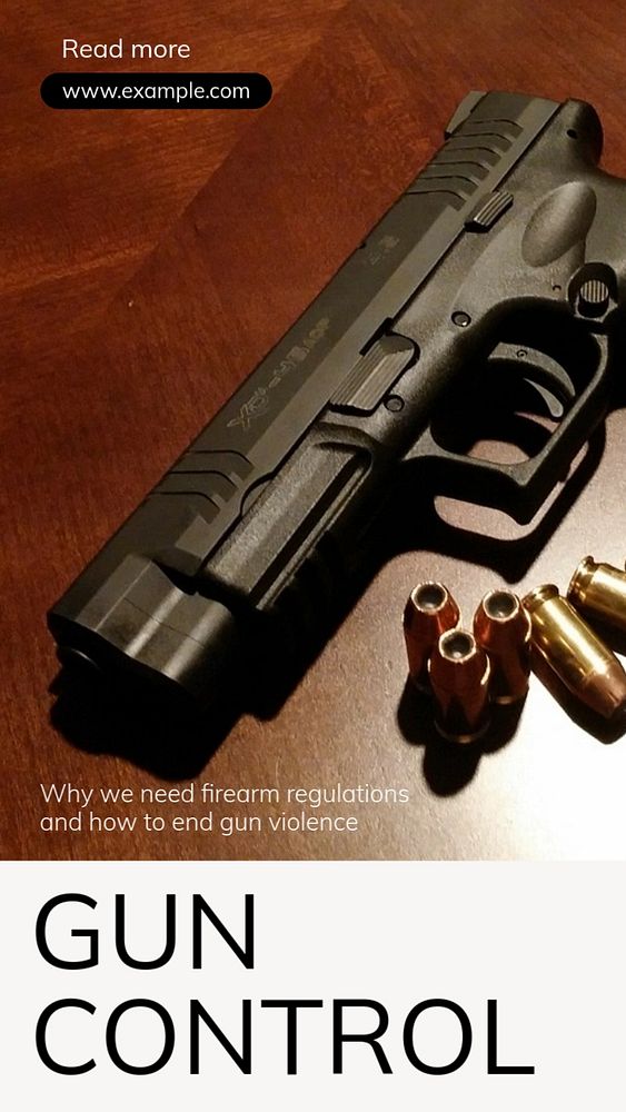 Gun control  Instagram story template, editable text