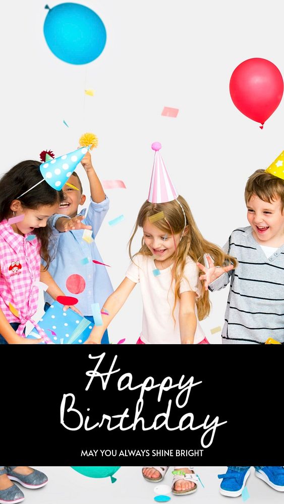 Happy birthday  Instagram story template, editable text